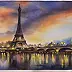 Yana Yeremenko - "UNDER THE SKY OF PARIS", watercolor drawing