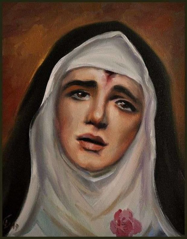 Портрет 24. Saint Rita живопись. Святая акварель. Смотреть портрет Риты Хевен.