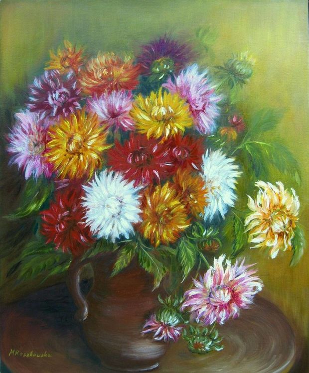 Dahlias Maria Roszkowska TouchofArt